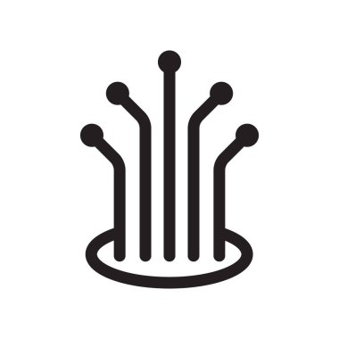 Beyaz arkaplanda fiber optik kablo simgesi moda illüstrasyonu.