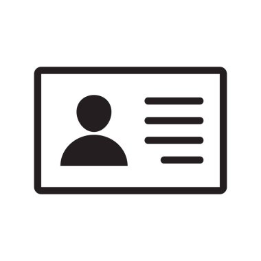 Kimlik kartı simgesi koleksiyonu. Çalışan katip kartı, ehliyet, kimlik kartı, personel kimlik kartı sembolü. Web sitesi ve mobil uygulama için tasarım.