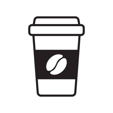 Sıcak kahve fincanı vektör simgesi. Kağıt kahve fincanı simgesi beyaz arkaplanda izole.