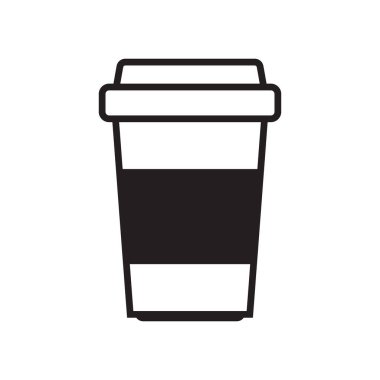 Sıcak kahve fincanı vektör simgesi. Kağıt kahve fincanı simgesi beyaz arkaplanda izole.