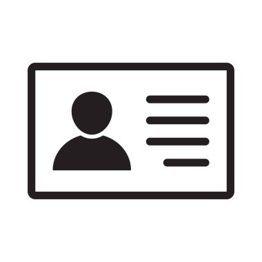 Kimlik kartı simgesi koleksiyonu. Çalışan katip kartı, ehliyet, kimlik kartı, personel kimlik kartı sembolü. Web sitesi ve mobil uygulama için tasarım.