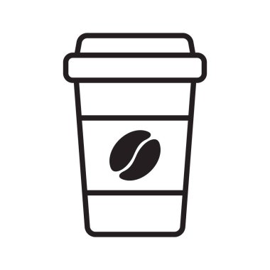 Sıcak kahve fincanı vektör simgesi. Kağıt kahve fincanı simgesi beyaz arkaplanda izole.