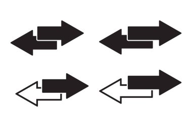 2 kenar ok simgesi. Çift ok simgesi.
