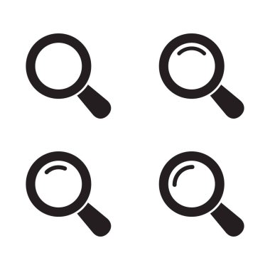 Büyüteç simgesi, vektör büyüteç veya loupe işareti. Arama simgesi.