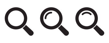 Büyüteç simgesi, vektör büyüteç veya loupe işareti. Arama simgesi.