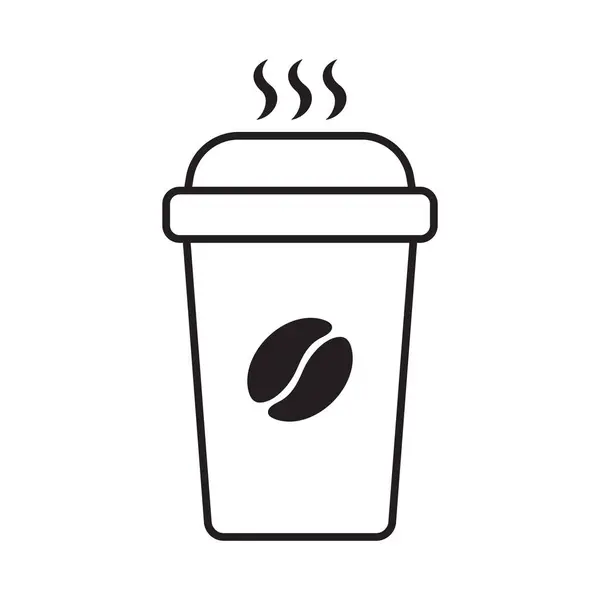Εικονίδιο Χάρτινης Κούπας Hot Φλιτζάνι Καφέ Διάνυσμα Εικονίδιο Απομονώνονται Λευκό — Διανυσματικό Αρχείο
