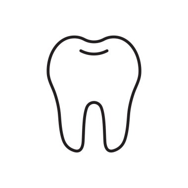 Diş simgesi, doğrusal simge. Genişletilmiş vuruşlu çizgi.