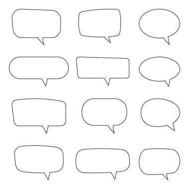 Konuşma balonu, konuşma balonu, sohbet balonu çizgisi uygulamalar ve web siteleri için sanat vektör simgesi.
