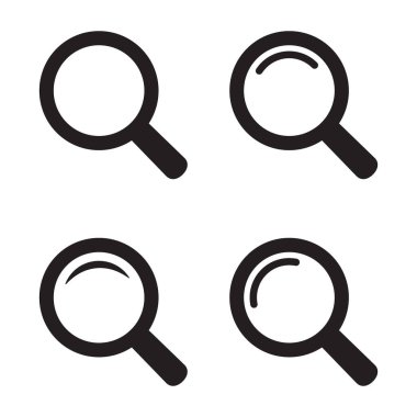 Büyüteç simgesi, vektör büyüteç ya da silindir işareti. Web arama simgesi.