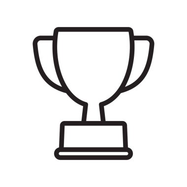 Ganimet çizgisi simgesi. Kupa, galibiyet kupası, zafer kupası ikonu. Web ve mobil için ödül sembolü işareti.