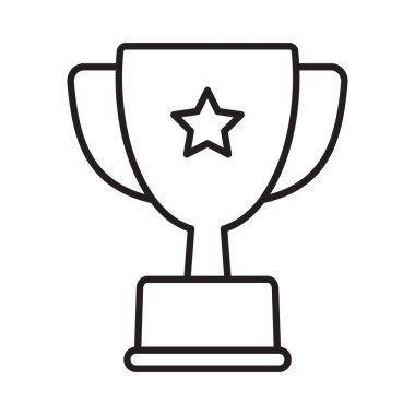 Ganimet çizgisi simgesi. Kupa, galibiyet kupası, zafer kupası ikonu. Web ve mobil için ödül sembolü işareti.