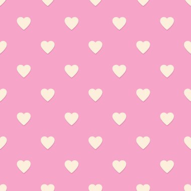 Kalbin pürüzsüz şekli, sonsuz dokusu. Pembe arka planda açık sarı kalpler, vektör çizimi. Sevgililer Günü Şablonu. Yıldönümü, doğum günü tasarımı. Aşk, tatlı an, düğün tasarımı.