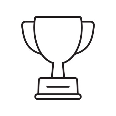 Ganimet çizgisi simgesi. Kupa, galibiyet kupası, zafer kupası ikonu. Web ve mobil için ödül sembolü işareti.