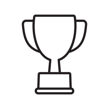 Ganimet çizgisi simgesi. Kupa, galibiyet kupası, zafer kupası ikonu. Web ve mobil için ödül sembolü işareti.