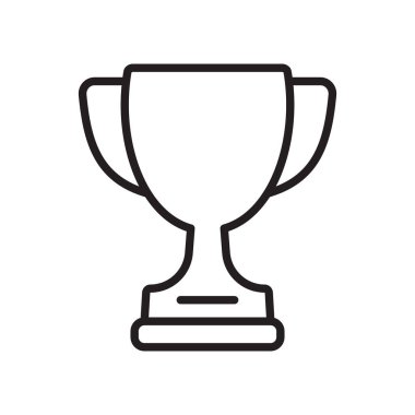 Ganimet çizgisi simgesi. Kupa, galibiyet kupası, zafer kupası ikonu. Web ve mobil için ödül sembolü işareti.