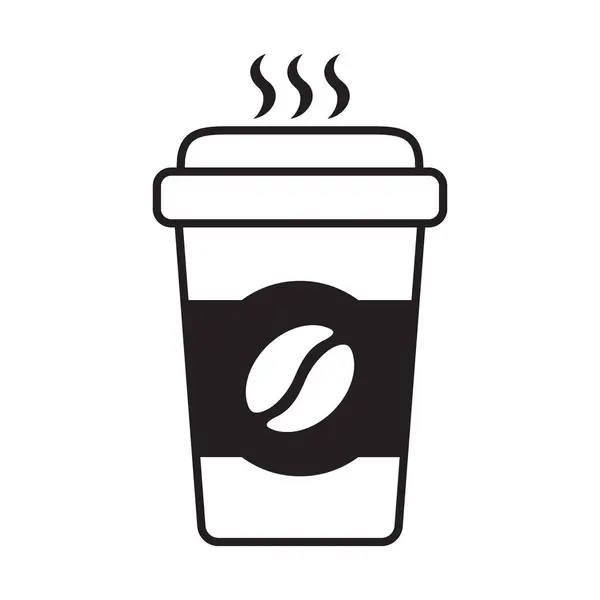 Hot Κύπελλο Καφέ Διάνυσμα Εικονίδιο Εικονίδιο Κύπελλο Καφέ Χαρτί Απομονώνονται — Διανυσματικό Αρχείο