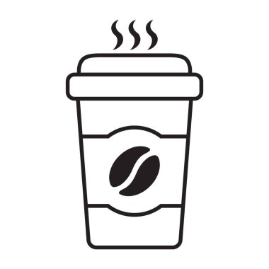 Sıcak kahve fincanı vektör simgesi. Kağıt kahve fincanı simgesi beyaz arkaplanda izole.