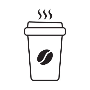 Sıcak kahve fincanı ikonu. Kağıt kahve fincanı simgesi beyaz arkaplanda izole.