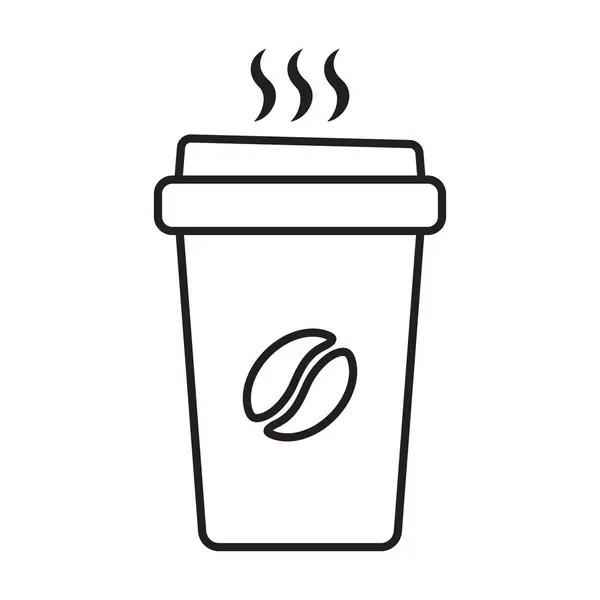 Ζεστό Φλιτζάνι Καφέ Εικονίδιο Εικονίδιο Κύπελλο Καφέ Χαρτί Απομονώνονται Λευκό — Διανυσματικό Αρχείο