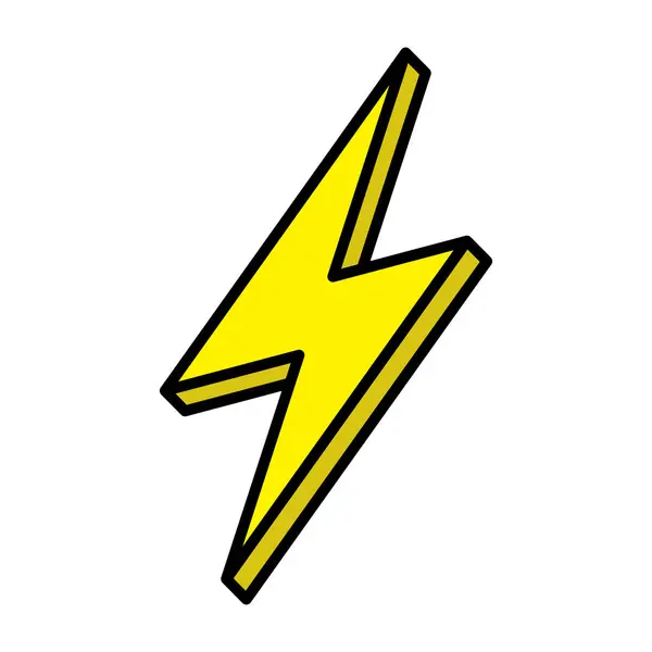 Κίτρινη Εικόνα Κεραυνού Απομονωμένη Λευκό Φόντο Σύμβολο Καταιγίδας Κίτρινος Ηλεκτρικός — Διανυσματικό Αρχείο