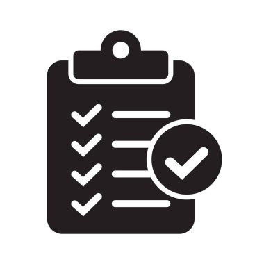 Arkaplanda işaretleme simgesi olan pano izole edildi. Web sitesi ve uygulama tasarımı için işaretleme listesi işareti.