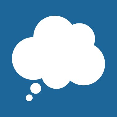 Düşünce balonu simgesi, uygulamalar ve web siteleri için düşünceli bulut vektör simgesi. Baloncuk mesajı, çizgi film sohbet kutusu, mesaj kutusu.