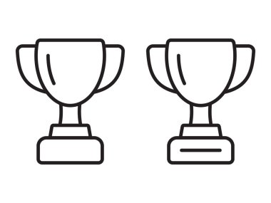 Ganimet çizgisi simgesi. Kupa, galibiyet kupası, zafer kupası ikonu. Web ve mobil için ödül sembolü işareti.