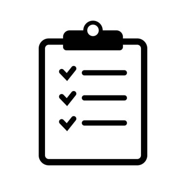 Arkaplanda pano simgesi izole edildi. Web sitesi ve uygulama tasarımı için işaretleme listesi işareti.