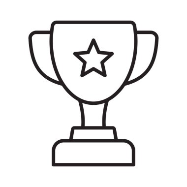 Ganimet çizgisi simgesi. Kupa, galibiyet kupası, zafer kupası ikonu. Web ve mobil için ödül sembolü işareti.