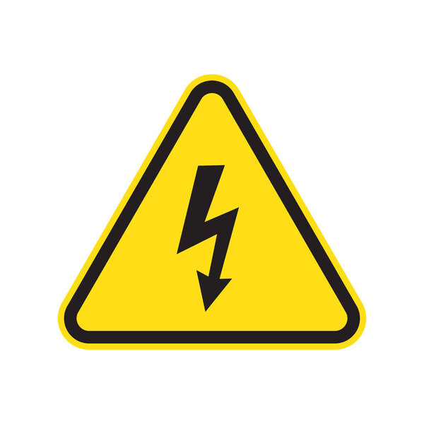 High voltage sign with lightning