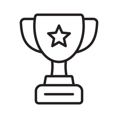 Ganimet çizgisi simgesi. Kupa, galibiyet kupası, zafer kupası ikonu. Web ve mobil için ödül sembolü işareti.