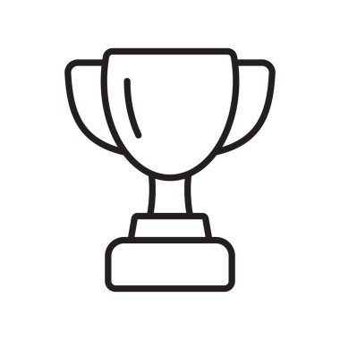 Ganimet çizgisi simgesi. Kupa, galibiyet kupası, zafer kupası ikonu. Web ve mobil için ödül sembolü işareti.