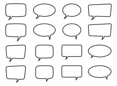 Konuşma balonu, konuşma balonu, sohbet balonu çizgisi uygulamalar ve web siteleri için resim simgesi.