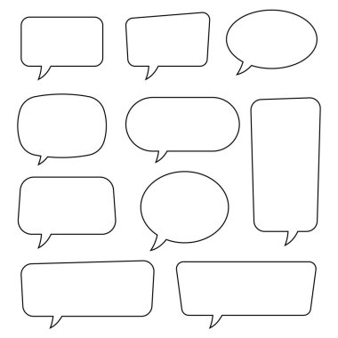 Konuşma balonu, konuşma balonu, sohbet balonu çizgisi uygulamalar ve web siteleri için resim simgesi.