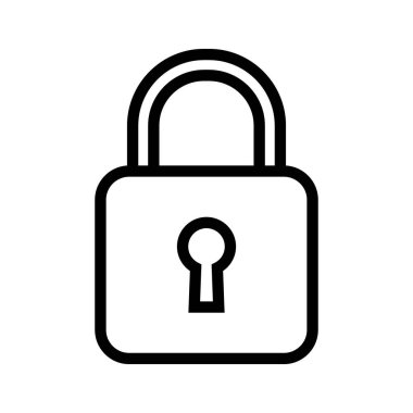 Anahtar deliği simgesi ve güvenlik satırı simgesi ile asma kilit.