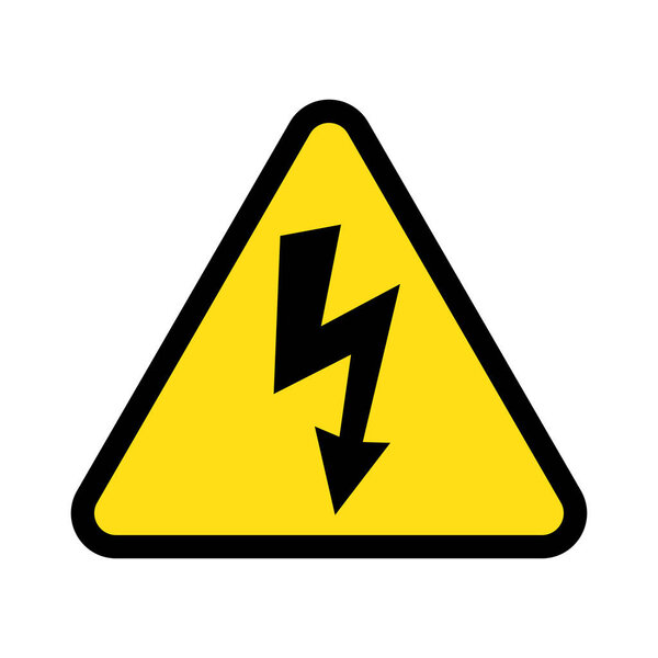 High voltage sign with lightning