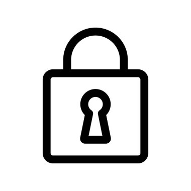 Anahtar deliği simgesi ve güvenlik satırı simgesi ile asma kilit.