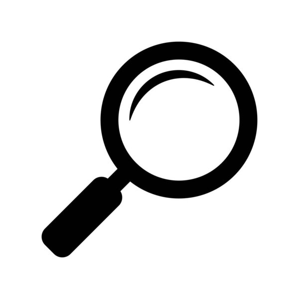 Magnifying glass icon, magnifier or loupe sign. Search icon. 