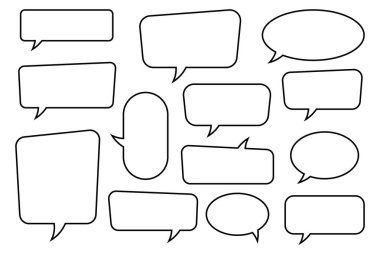 Konuşma balonu, konuşma balonu, sohbet balonu çizgisi uygulamalar ve web siteleri için resim simgesi.