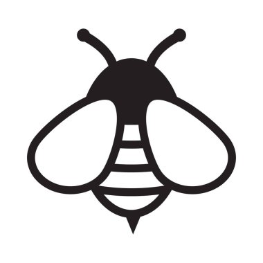 Bal arısı ikonu. Böcek karakteri. Çizgi film uçan arı.