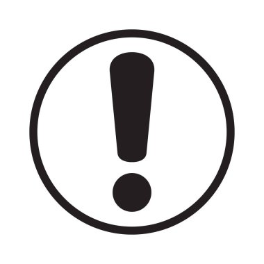 Simgeyi uyar. Uyarı işareti ve sembol. Çemberde ünlem işareti.