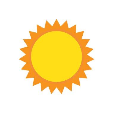 Güneş simgesi düz stil, basit sarı güneş.