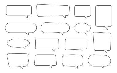 Konuşma balonu, konuşma balonu, sohbet balonu çizgisi uygulamalar ve web siteleri için resim simgesi.