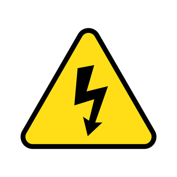 High voltage sign with lightning.