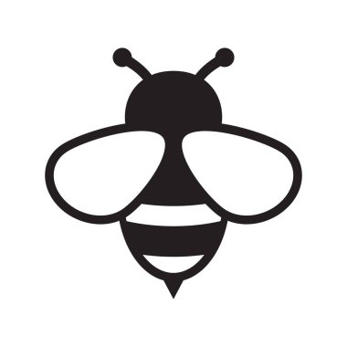 Bal arısı ikonu. Böcek karakteri. Çizgi film uçan arı.