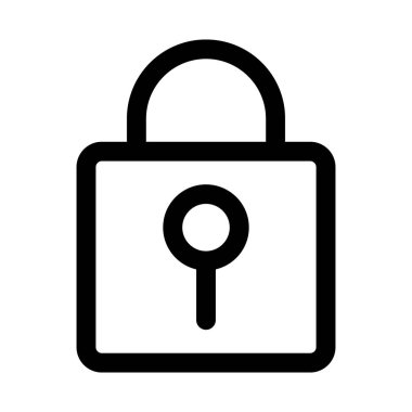 Anahtar deliği simgesi ve güvenlik simgesi ile asma kilit.