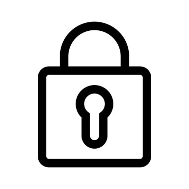 Anahtar deliği simgesi ve güvenlik simgesi ile asma kilit.