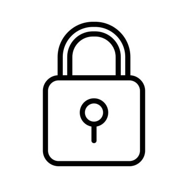 Anahtar deliği simgesi ve güvenlik simgesi ile asma kilit.