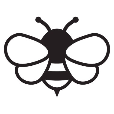 Bal arısı ikonu. Böcek karakteri. Çizgi film uçan arı.