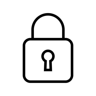 Anahtar deliği simgesi ve güvenlik simgesi ile asma kilit.